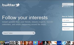 Twitter home page