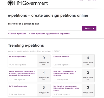 GOV.UK e-petitions